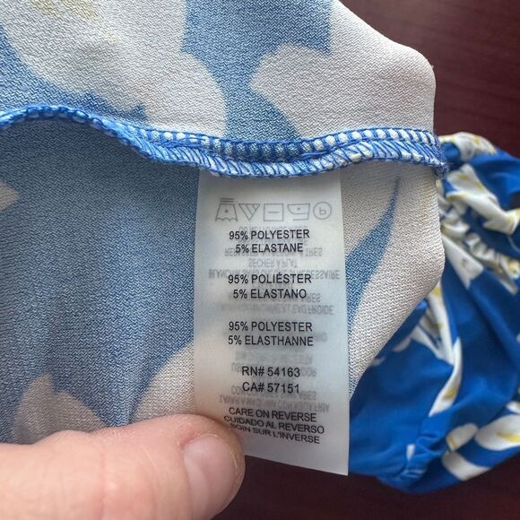 Tommy Hilfger Size 6 Floral Blue Dress - Picture 6 of 6